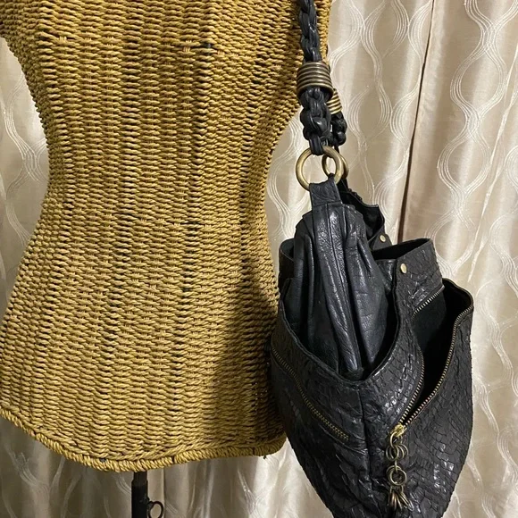 R&Y AUGOUSTI PYTHON LEATHER HANDBAG - Picture 3 of 8